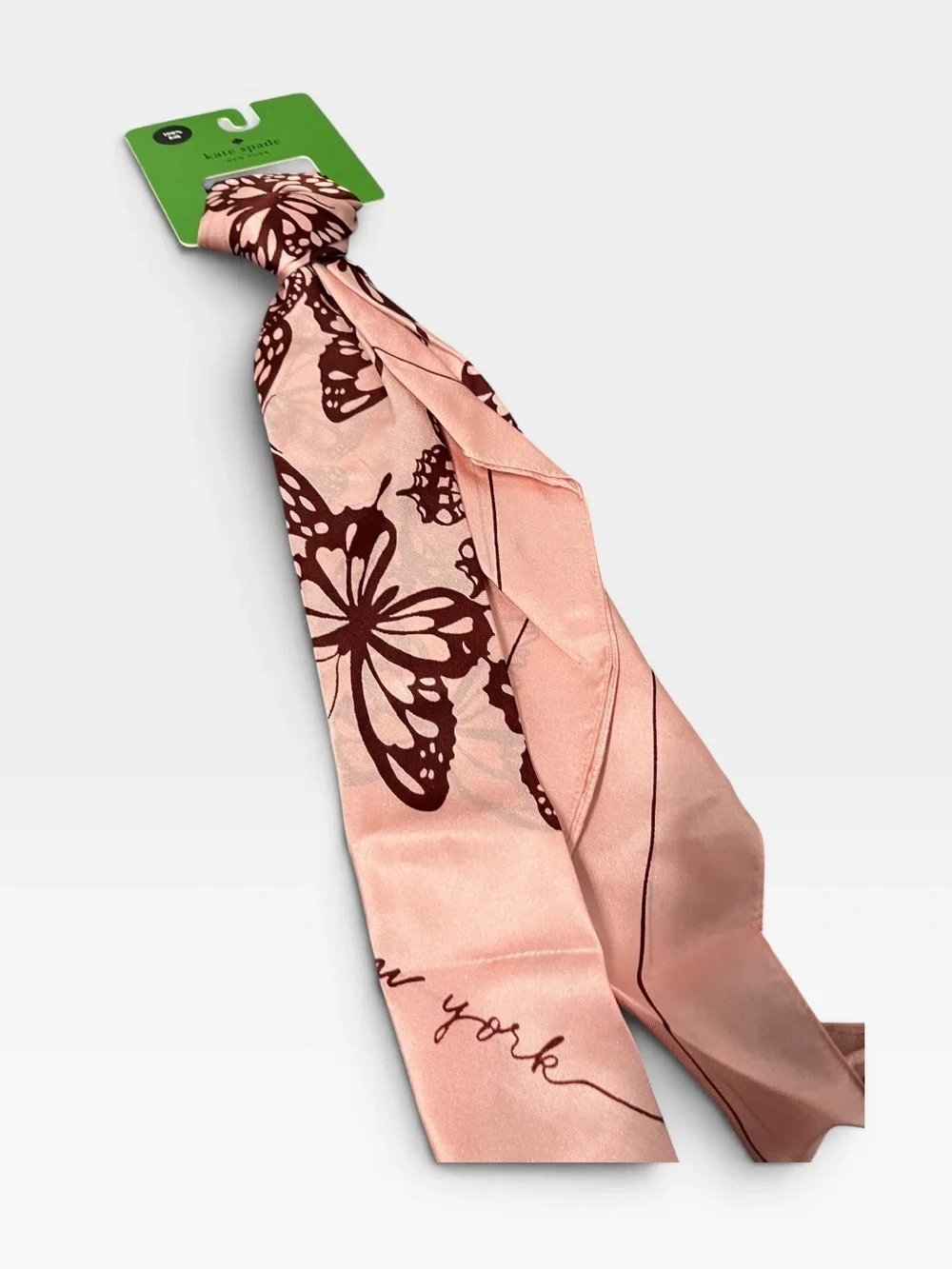 kate spade Pink and Maroon Butterfly Print Scarf